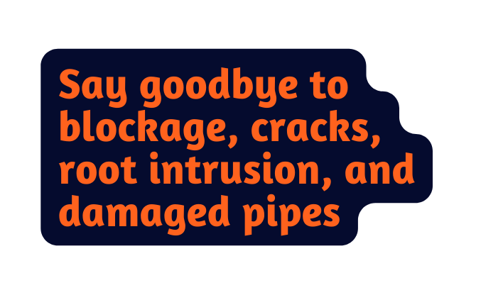 Say goodbye to blockage cracks root intrusion and damaged pipes